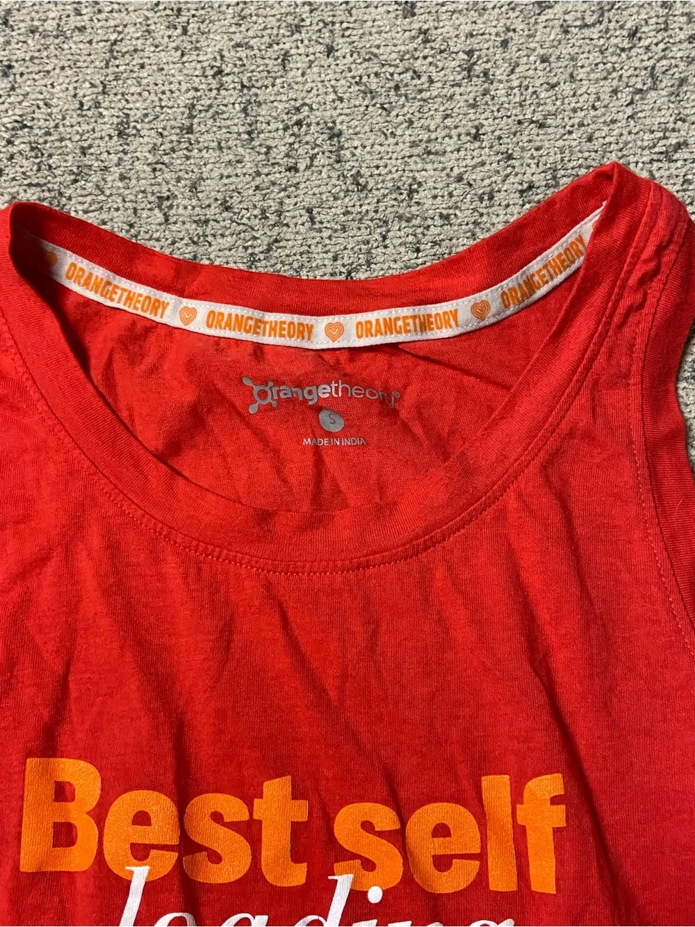Orangetheory Red Tank Top with Orange & White Graphic